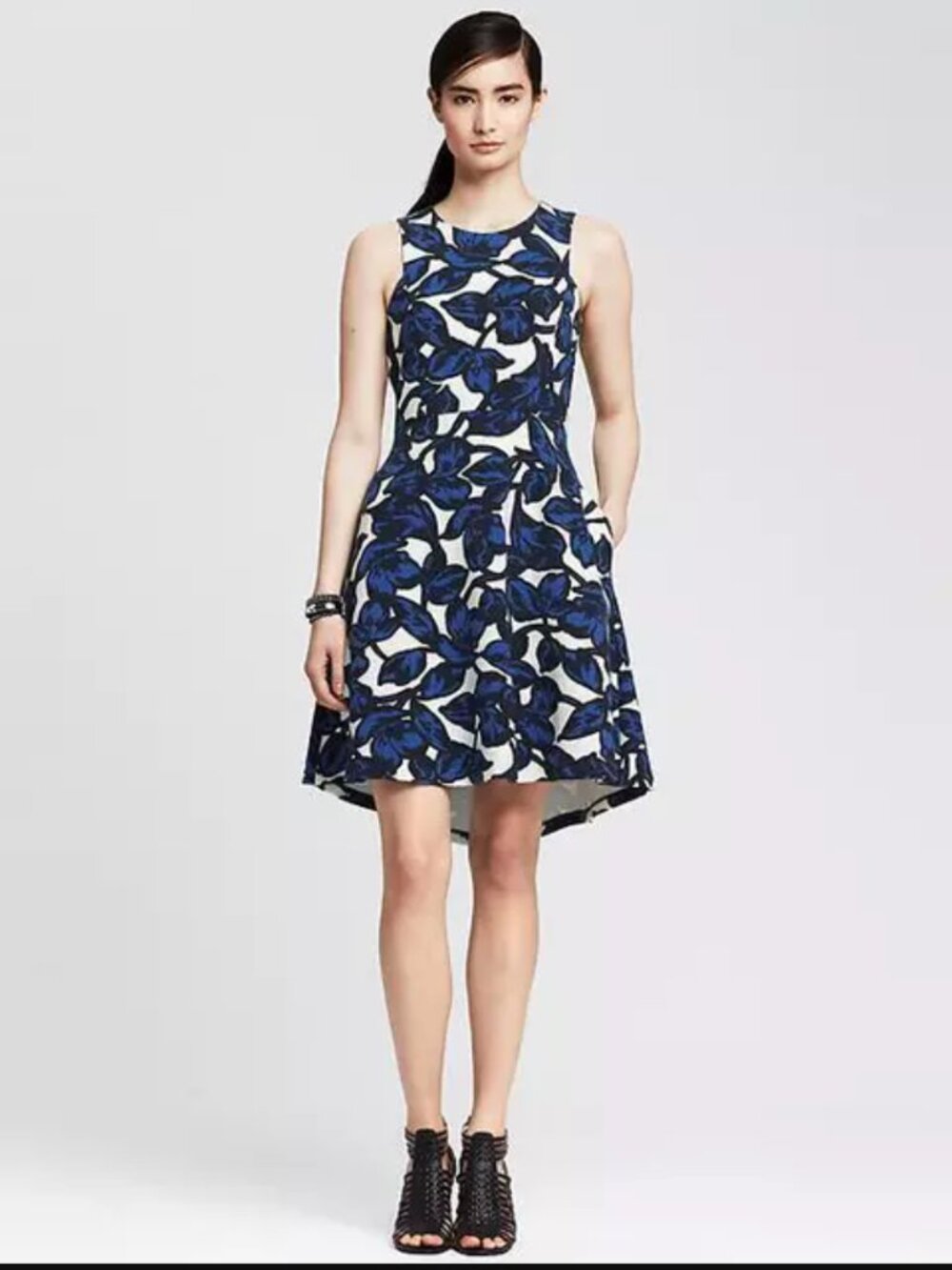 Banana Republic | Blue Floral Fit & Flare Dress Size 4